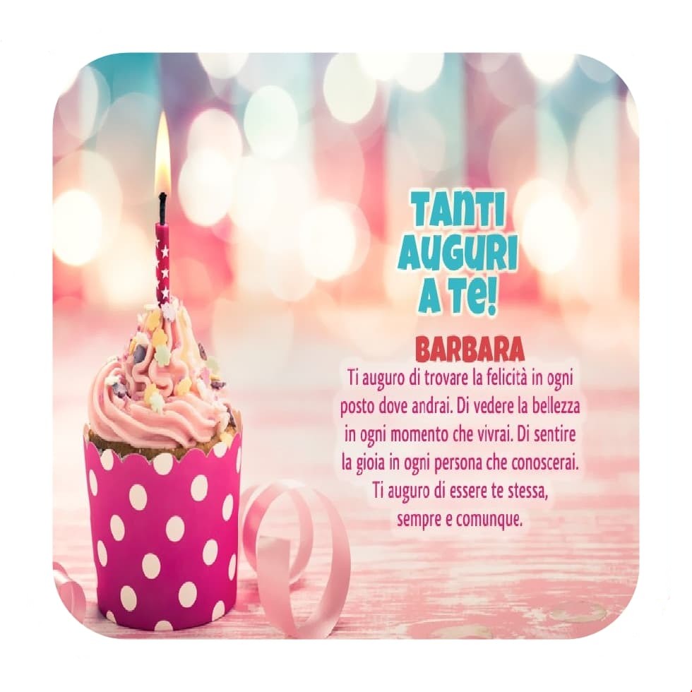 immagini cartoline buon compleanno auguri happy birthday Barbara torta candeline