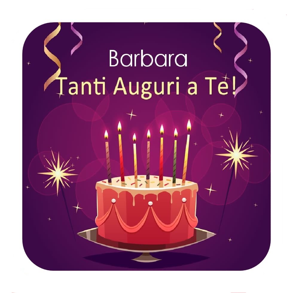 immagini cartoline buon compleanno auguri happy birthday Barbara torta candeline