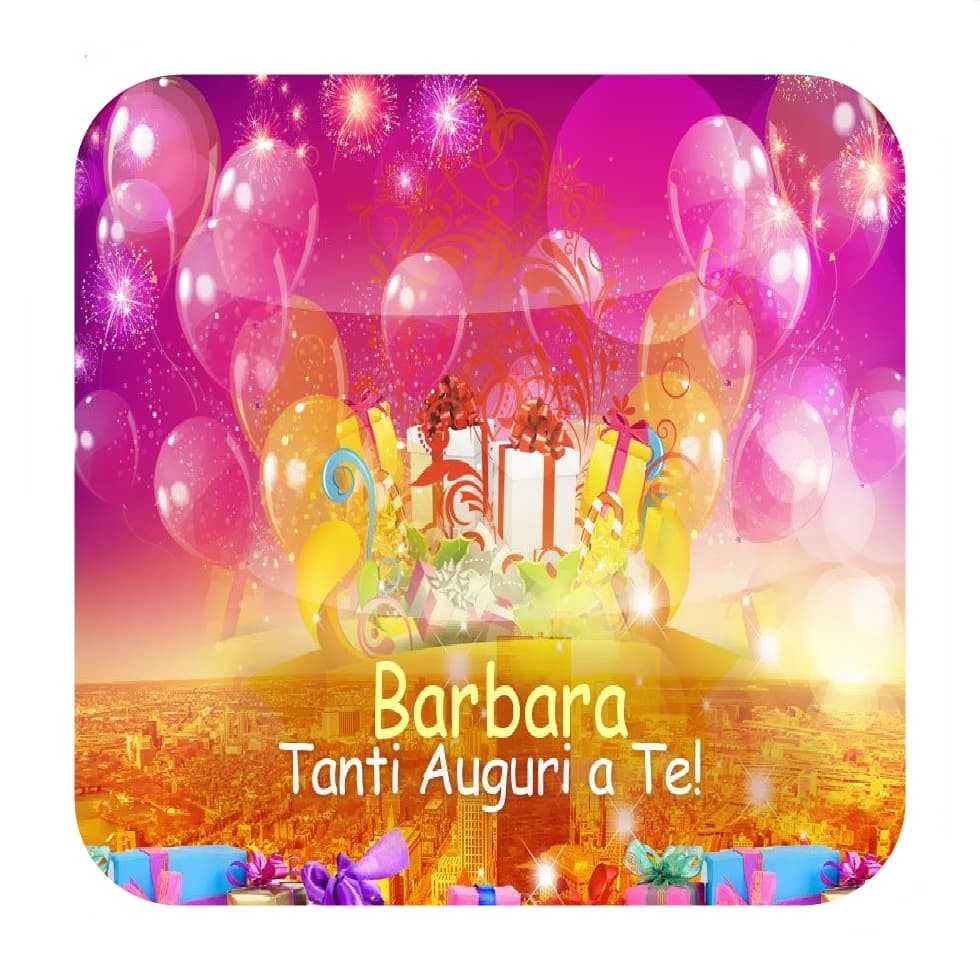 immagini cartoline buon compleanno auguri happy birthday Barbara regali palloncini