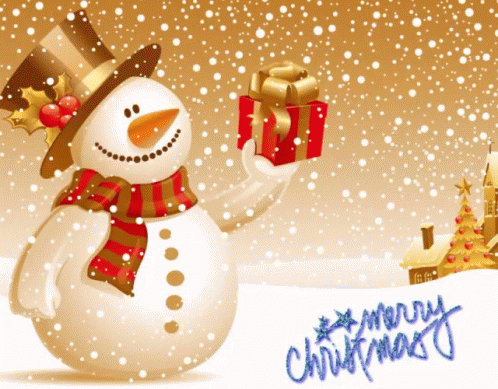 merry christmas gif pupazzo di neve