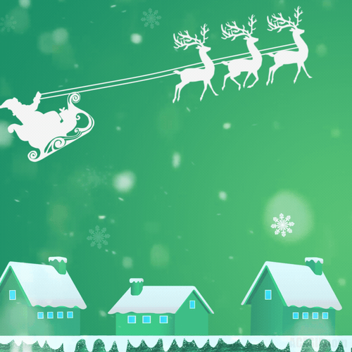 gif merry christmas babbo natale slitta renne