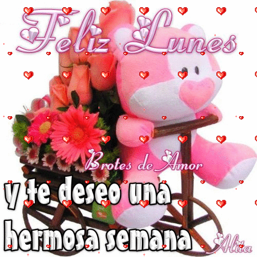 gif feliz lunes y hermosa semana con flores