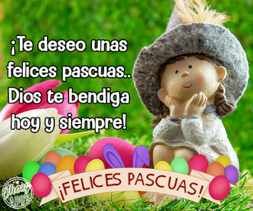 tarjeta felices pascuas huevos Dios te bendiga