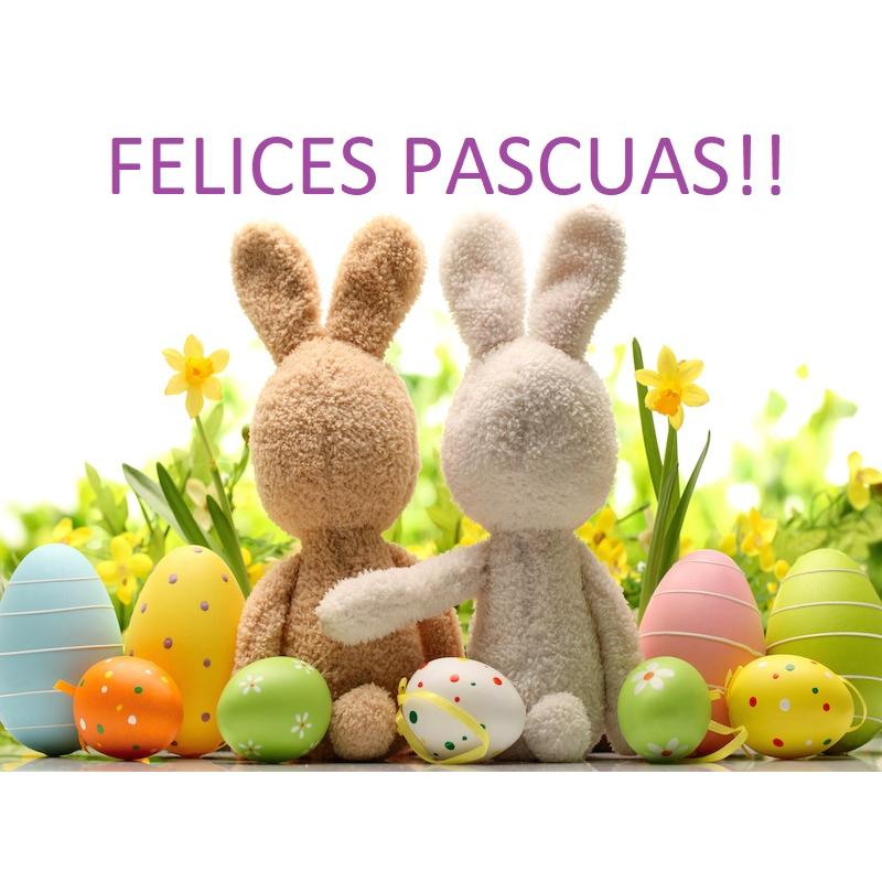 huevos conejos tarjeta felices pascuas