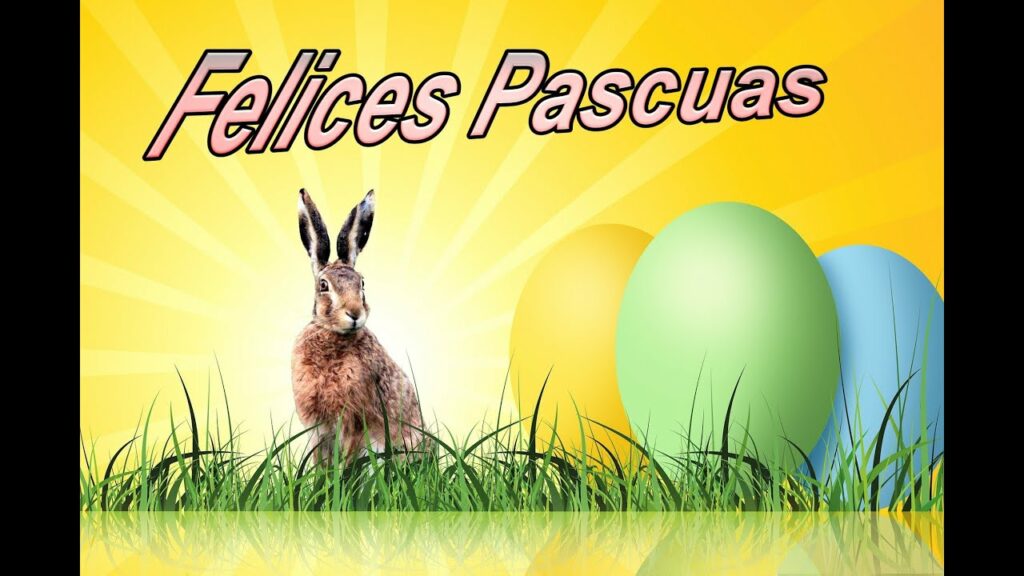 felices pascuas conejo y huevos