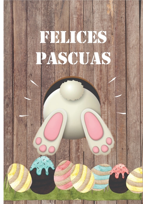 felices pascuas conejo y huevos