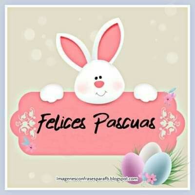 felices pascuas conejo y huevos