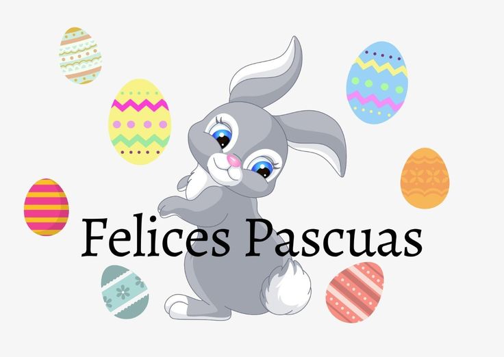 felices pascuas conejo y huevos