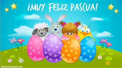 felices pascuas con huevos