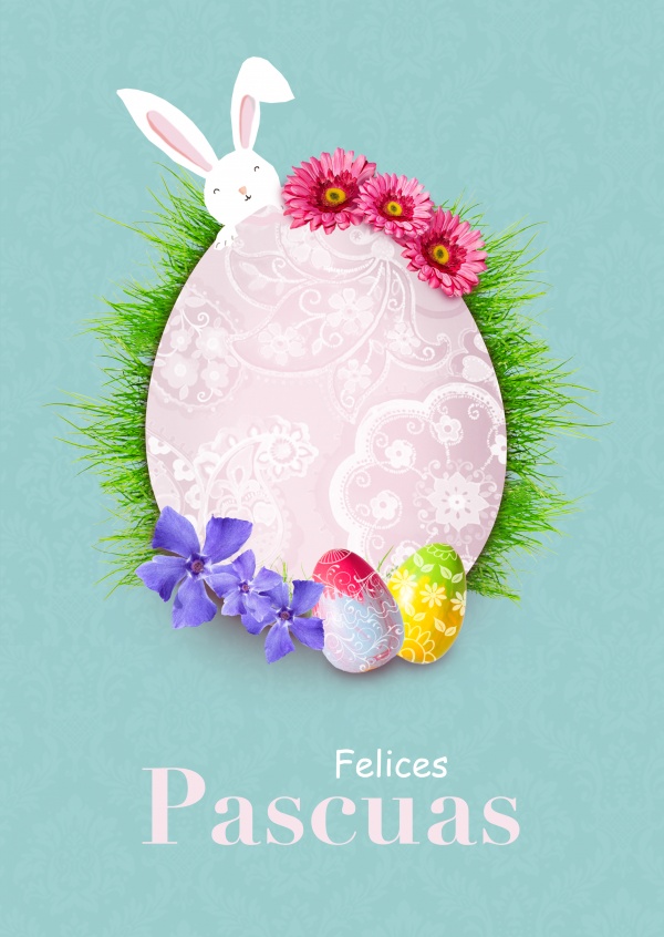 huevo conejo felices pascuas