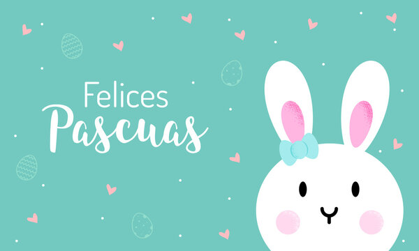 tarjetas felices pascuas con conejo