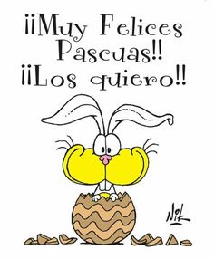 muy felices pascuas mensajes bonitos huevo y conejo