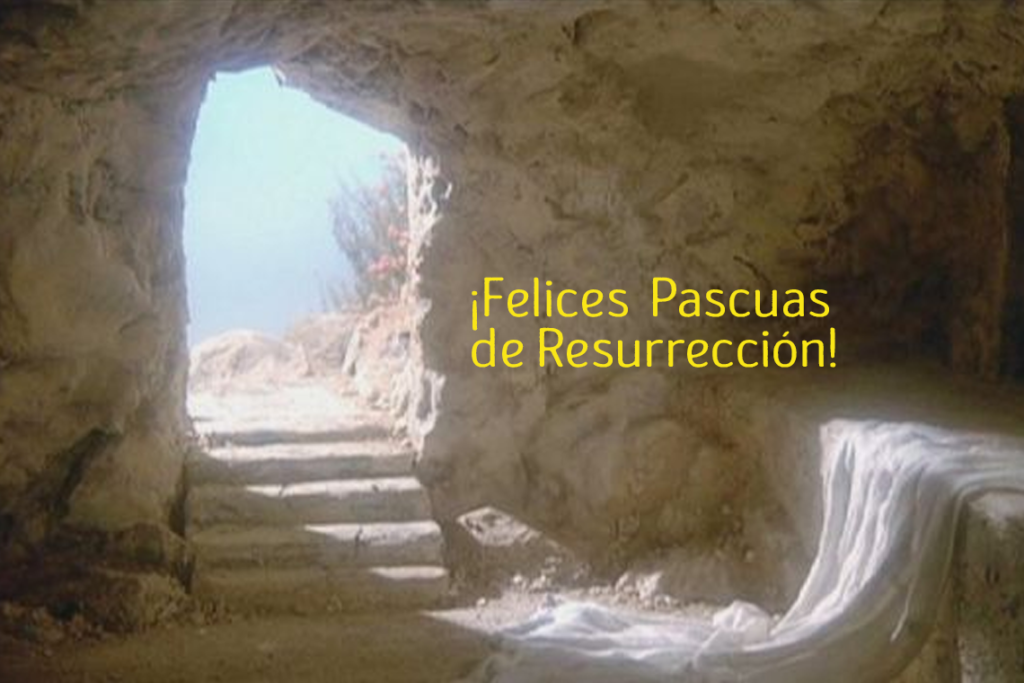 felices pascuas de resurreción Cristo ha resucitado ha vencido la muerte en la cruz