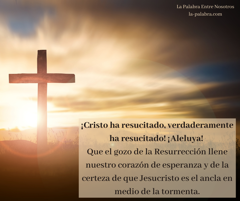 felices pascuas Cristo ha resucitado ha vencido la muerte en la cruz