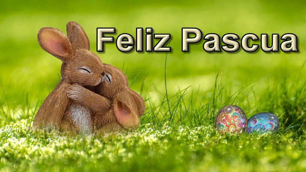 huevos y conejos feliz pascua